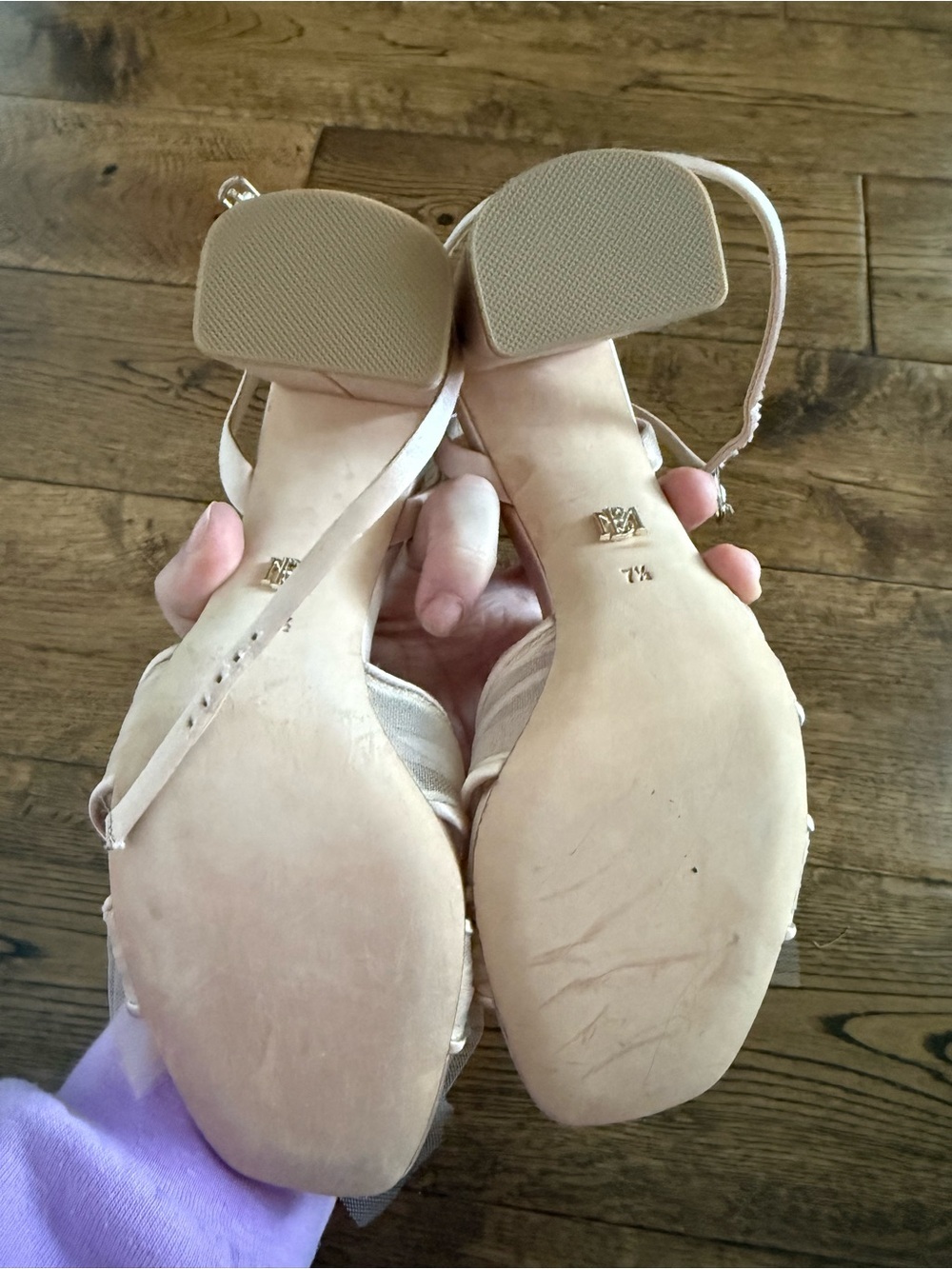Badgley Mischka Tess Block Heels Wedding Bridal Size 7 1/2 - Picture 5 of 8